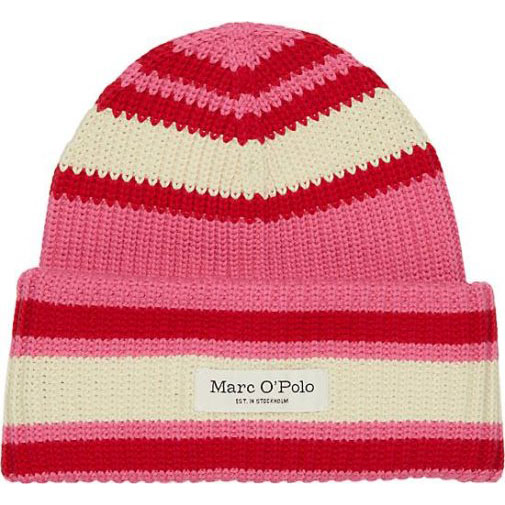 Marc O'Polo Gestreifte Strickmütze aus Bio-Baumwolle