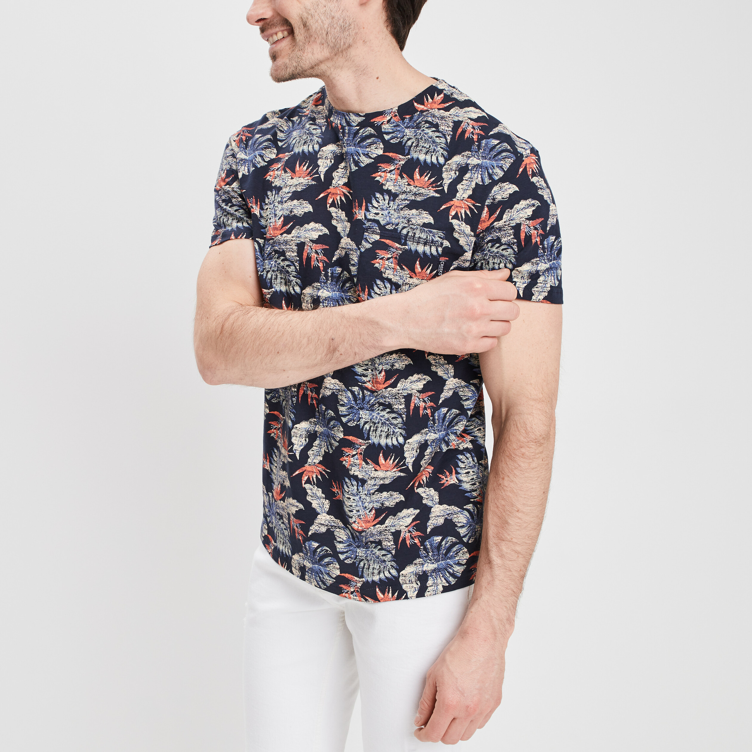 T-shirt manches courtes Creeks bleu marine homme | La Halle