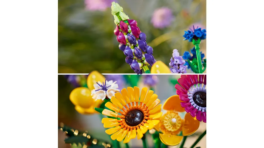 LEGO Icons 10313 Wildblumenstrauß, Heimdeko Blumen-Set für Erwachsene