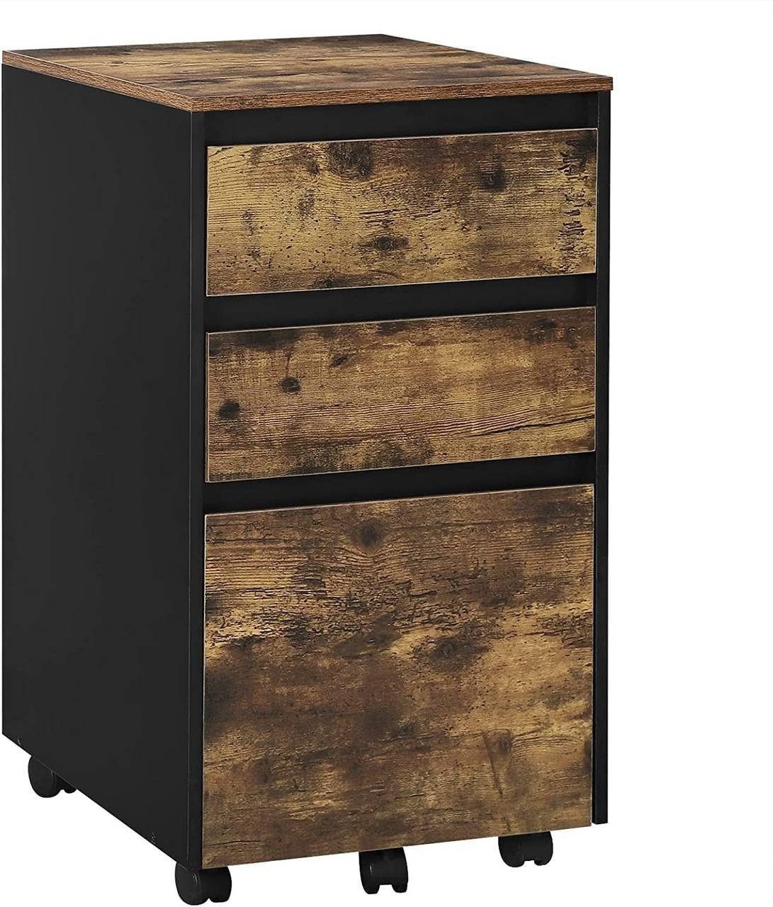 Woltu Aktenschrank (1-St) mobiler Schrank, Rollcontainer mit 3 Schubladen