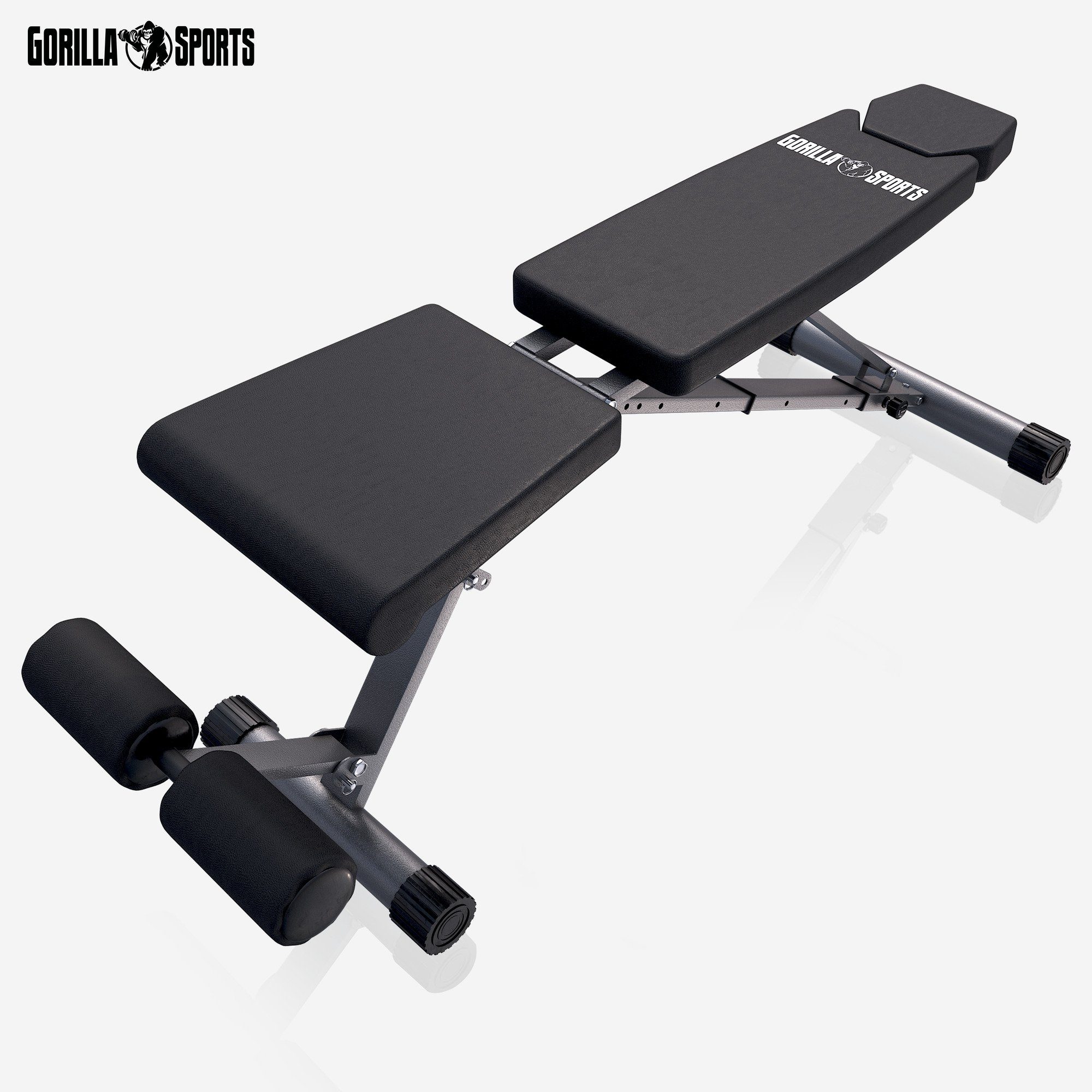 GORILLA SPORTS Hantelbank Klappbare, 8-Fach Rückenlehne, 4Fach Sitz Verstellbar, 200kg Belastbar, (1-tlg)