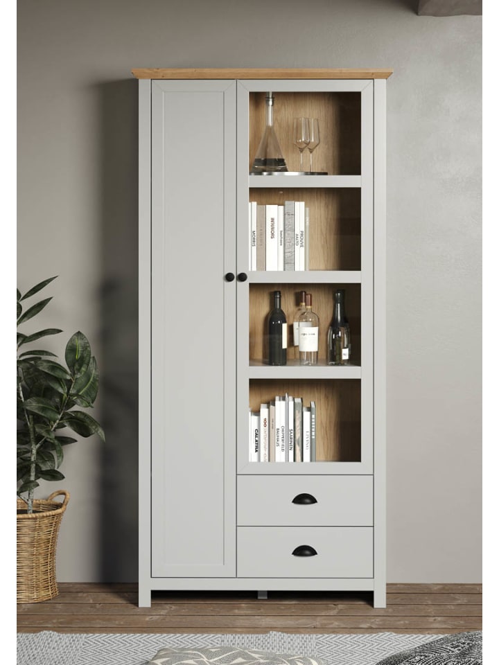 ebuy24 Vitrinenschrank Landside 2 Grau 97 x 41 cm günstig kaufen onesize