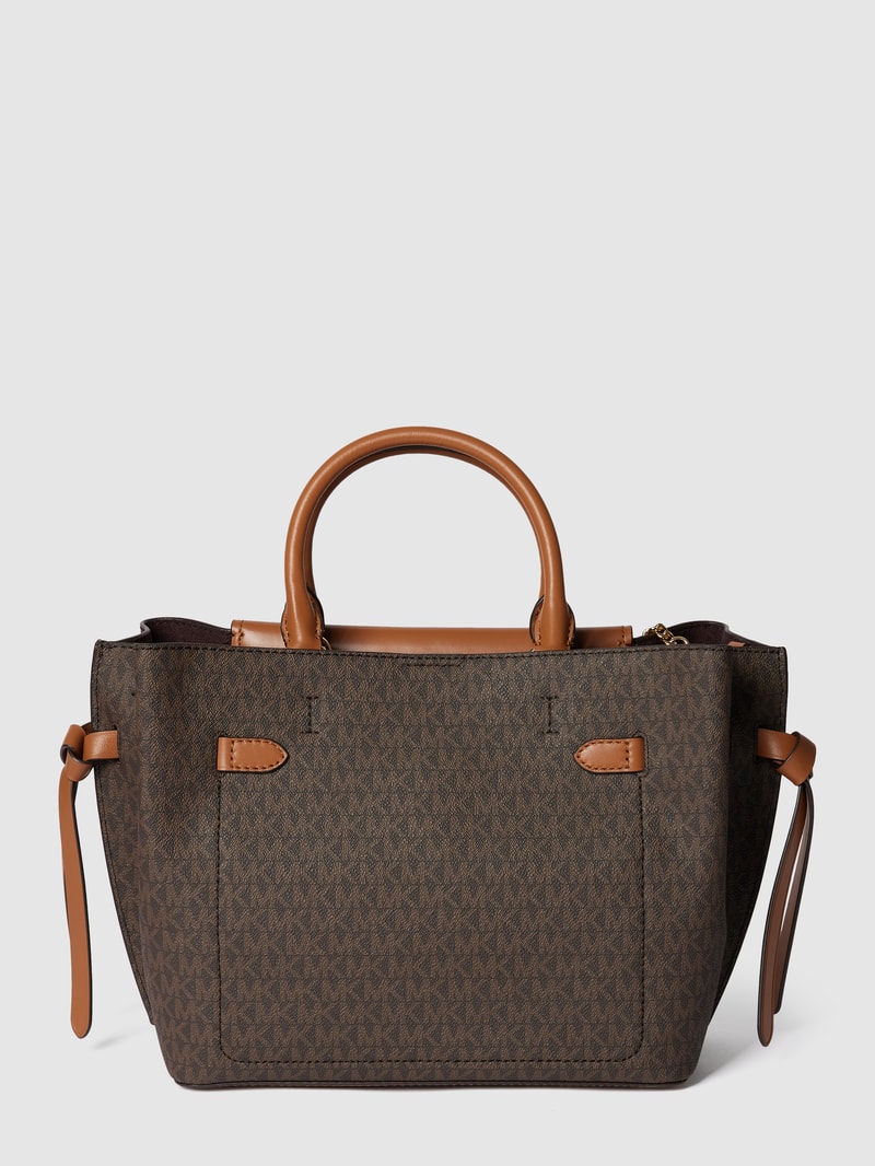 Handtasche mit Allover-Logo in mittelbraun