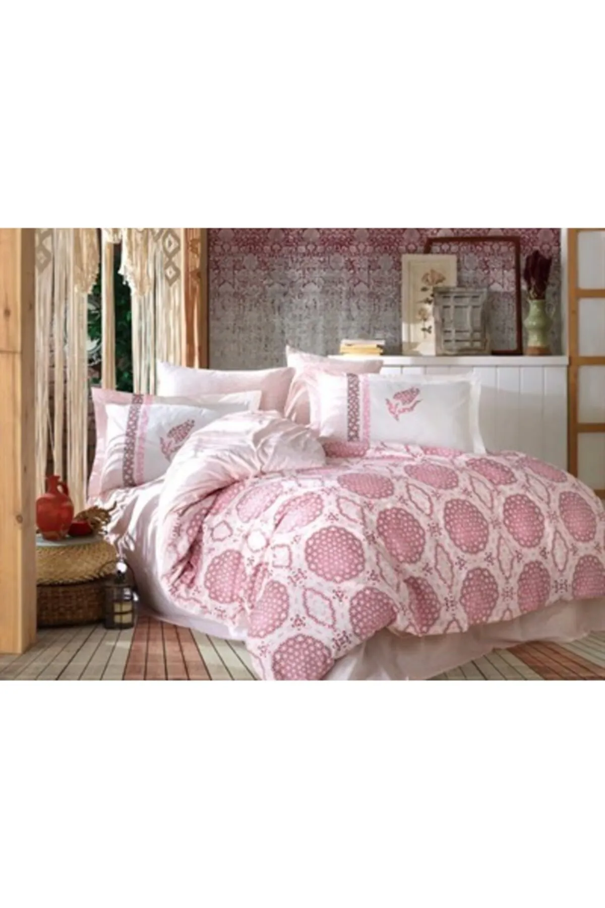 Hobby  Claret Red Diamond Doppelbett-Bettbezug-Set