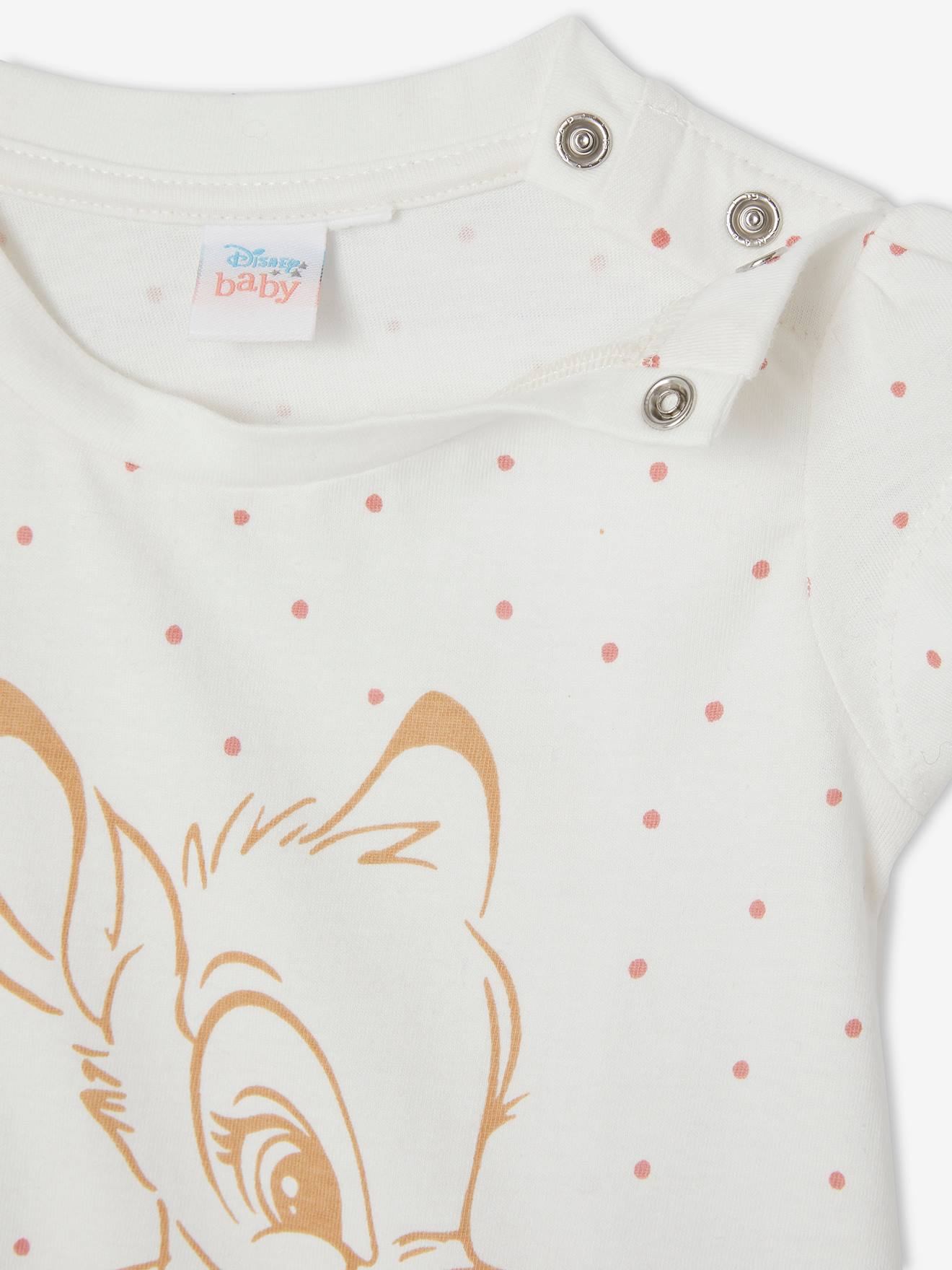 T-shirt bébé fille DS® Bambi blanc imprimé