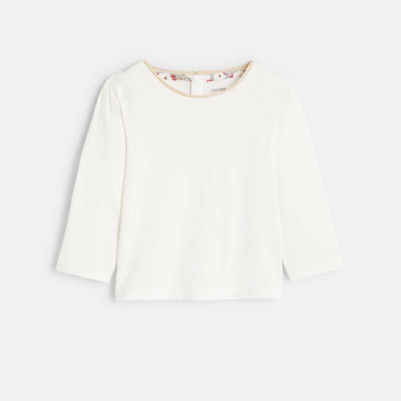Robe pointelle à bretelles et tee-shirt marron bébé fille