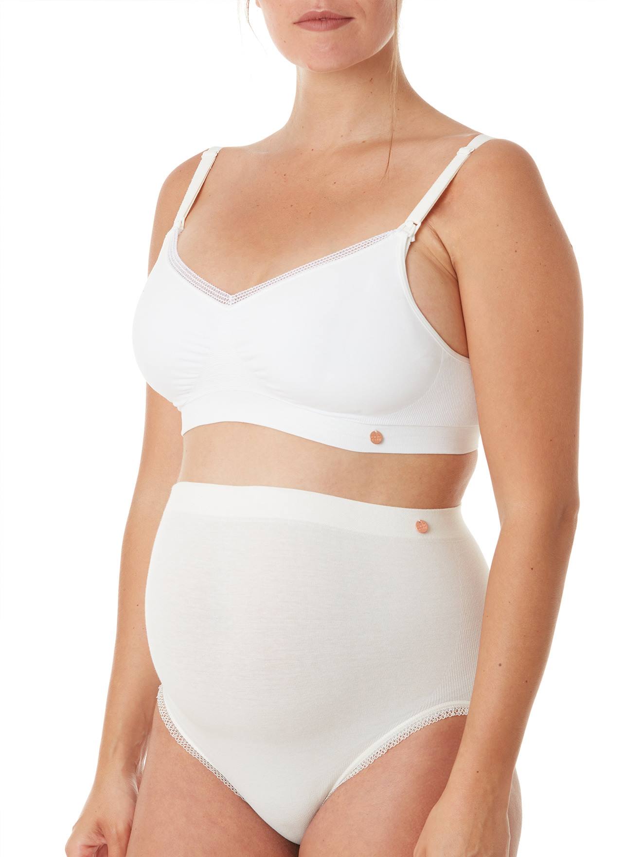 Culotte haute de grossesse sans couture Organic CACHE COEUR rose