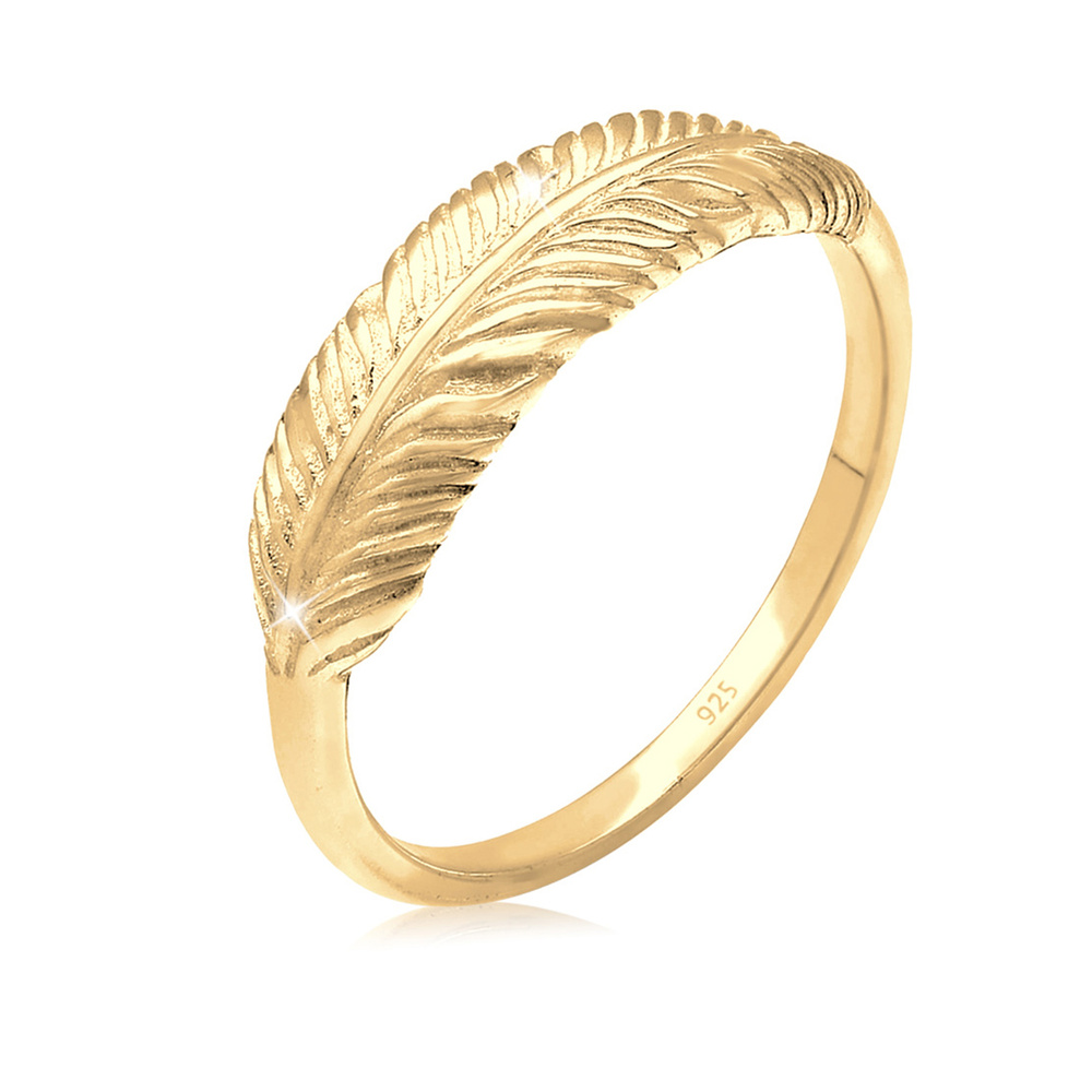 Elli Elli Bague Femme des Ailes de Plume en Argent Sterling 925 Bague