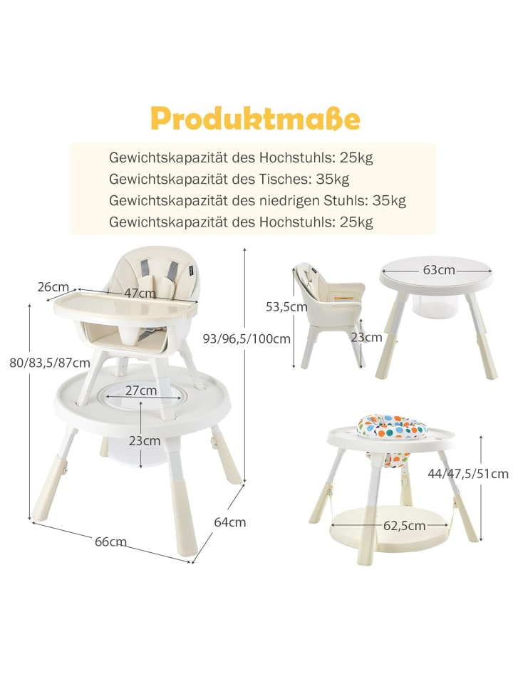 COSTWAY 6-in-1 Hochstuhl in Beige günstig kaufen onesize