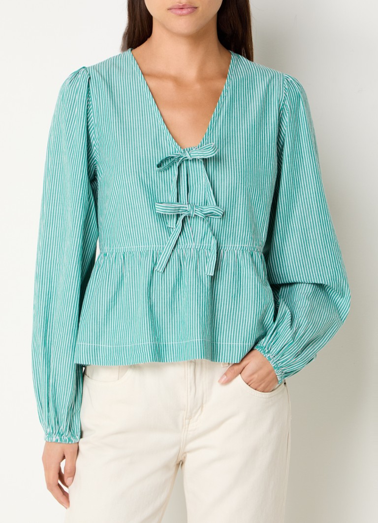 Neo Noir Esmee tunic with stripe print and bow detail
