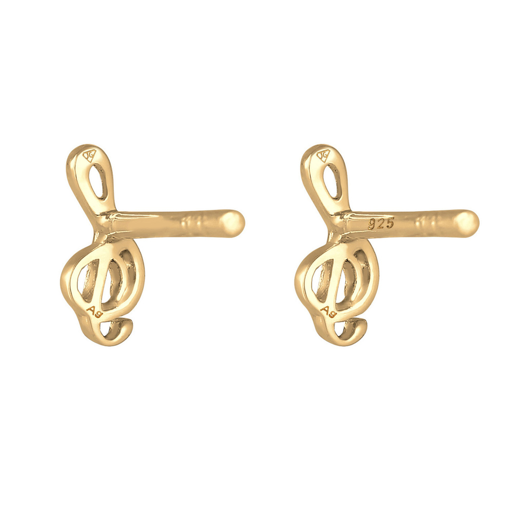 Elli Elli Boucles d'Oreilles Femmes Clé de sol Musique Mélodie en argent sterling 925 Boucles d'oreilles