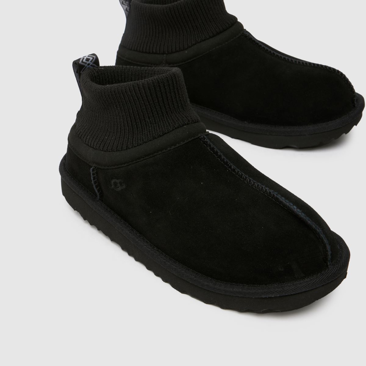 UGG svarta ultra mini stretchiga juniorstövlar med manschett