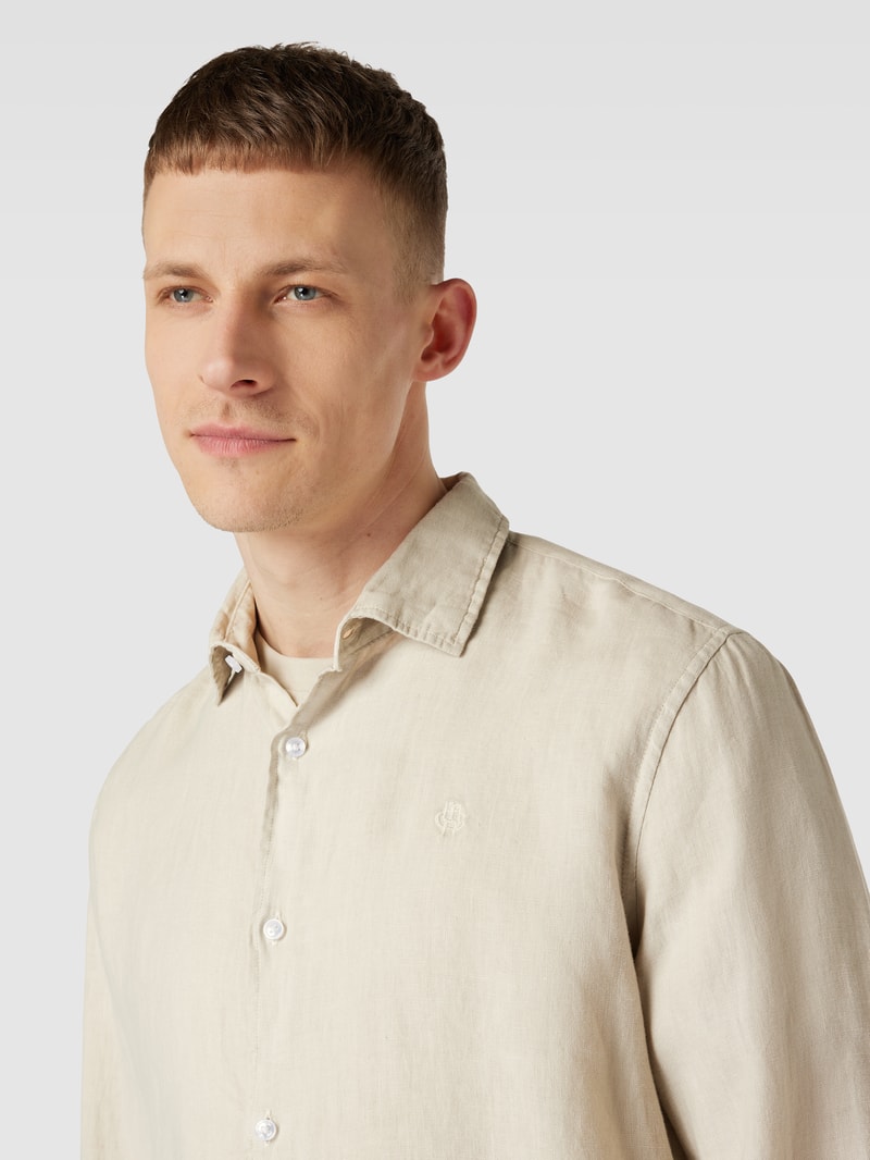 Freizeithemd mit Label-Stitching in sand