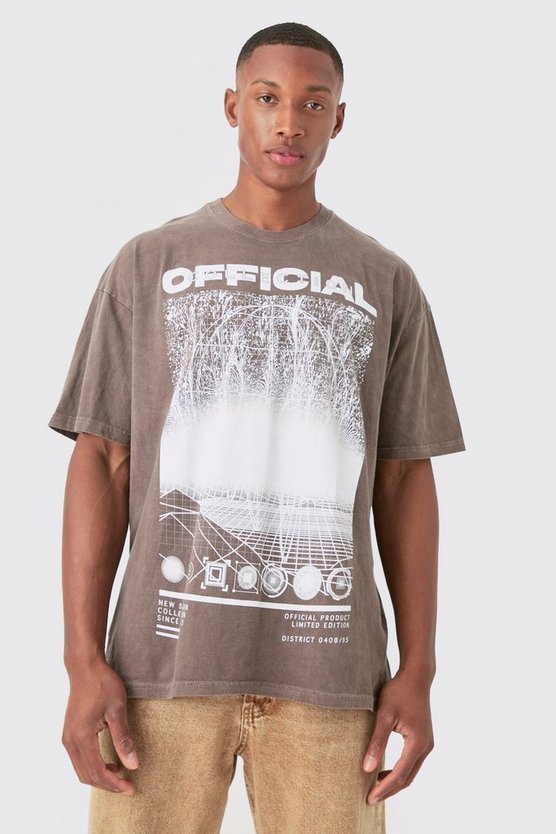Oversize T-Shirt mit Official-Print