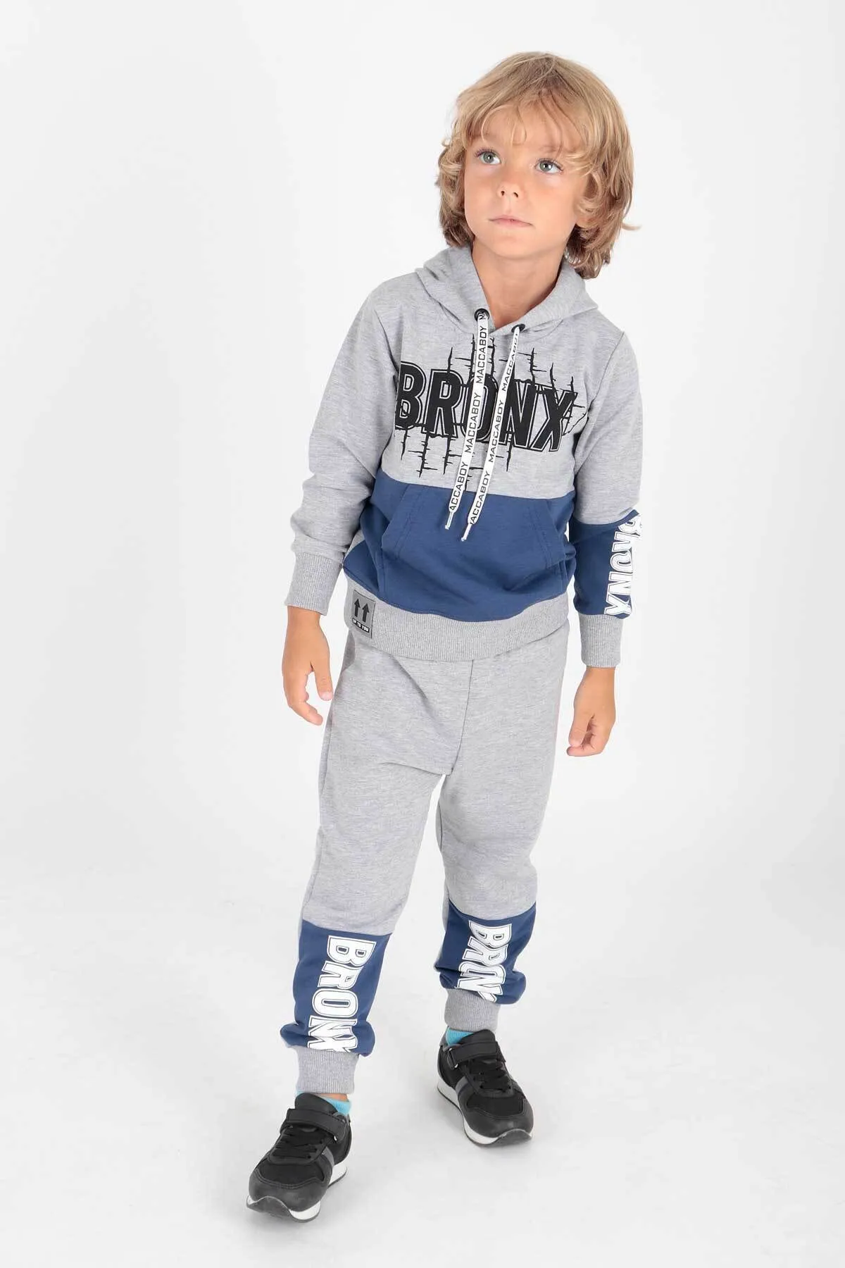 AHENGİM  Bedrucktes Bronx-Trainingsanzug-Set für Jungen Ak2235