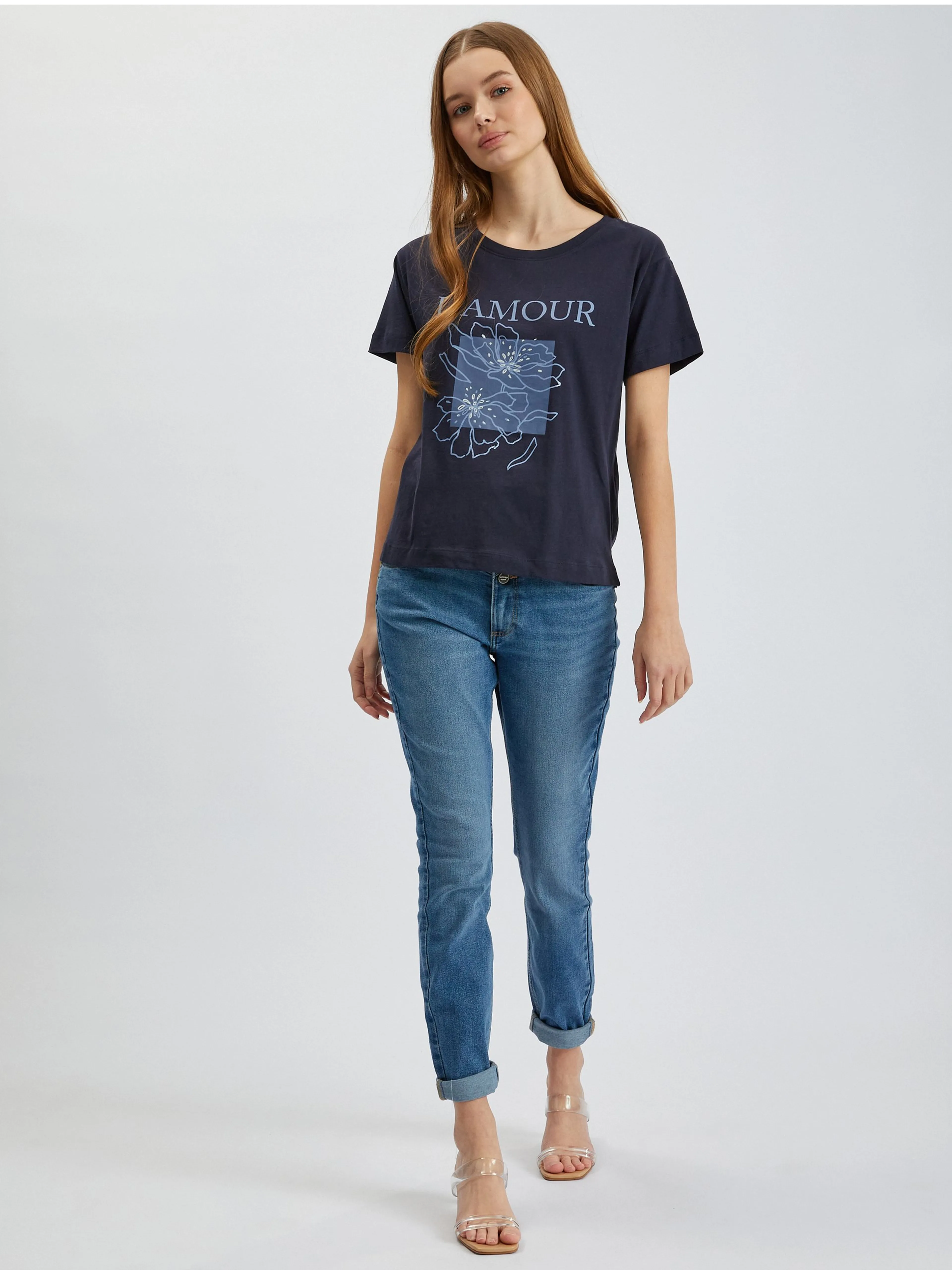 Dunkelblaues Damen-T-Shirt ORSAY