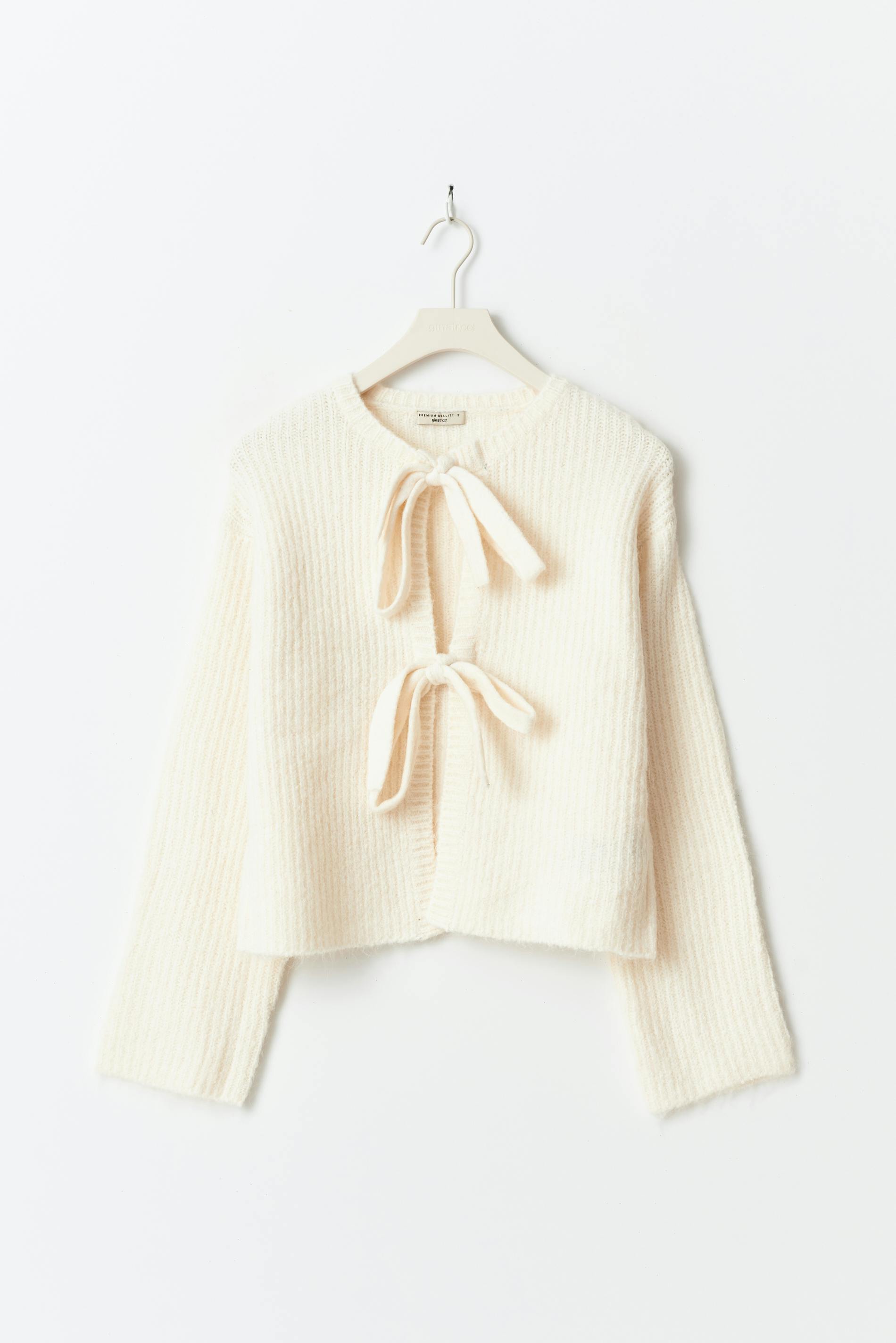 Knitted tie cardigan