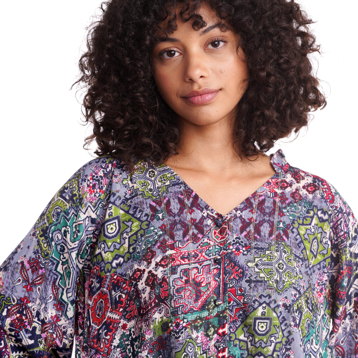 Damen Bluse mit buntem Allover-Print
