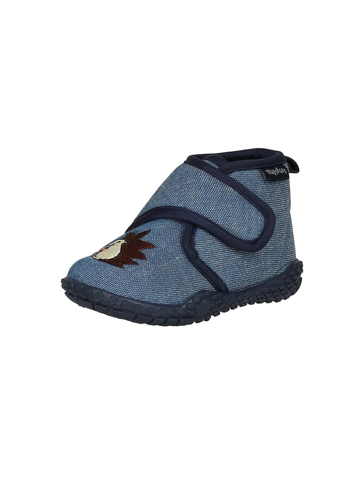 Playshoes Hausschuh Igel in Jeansblau günstig kaufen