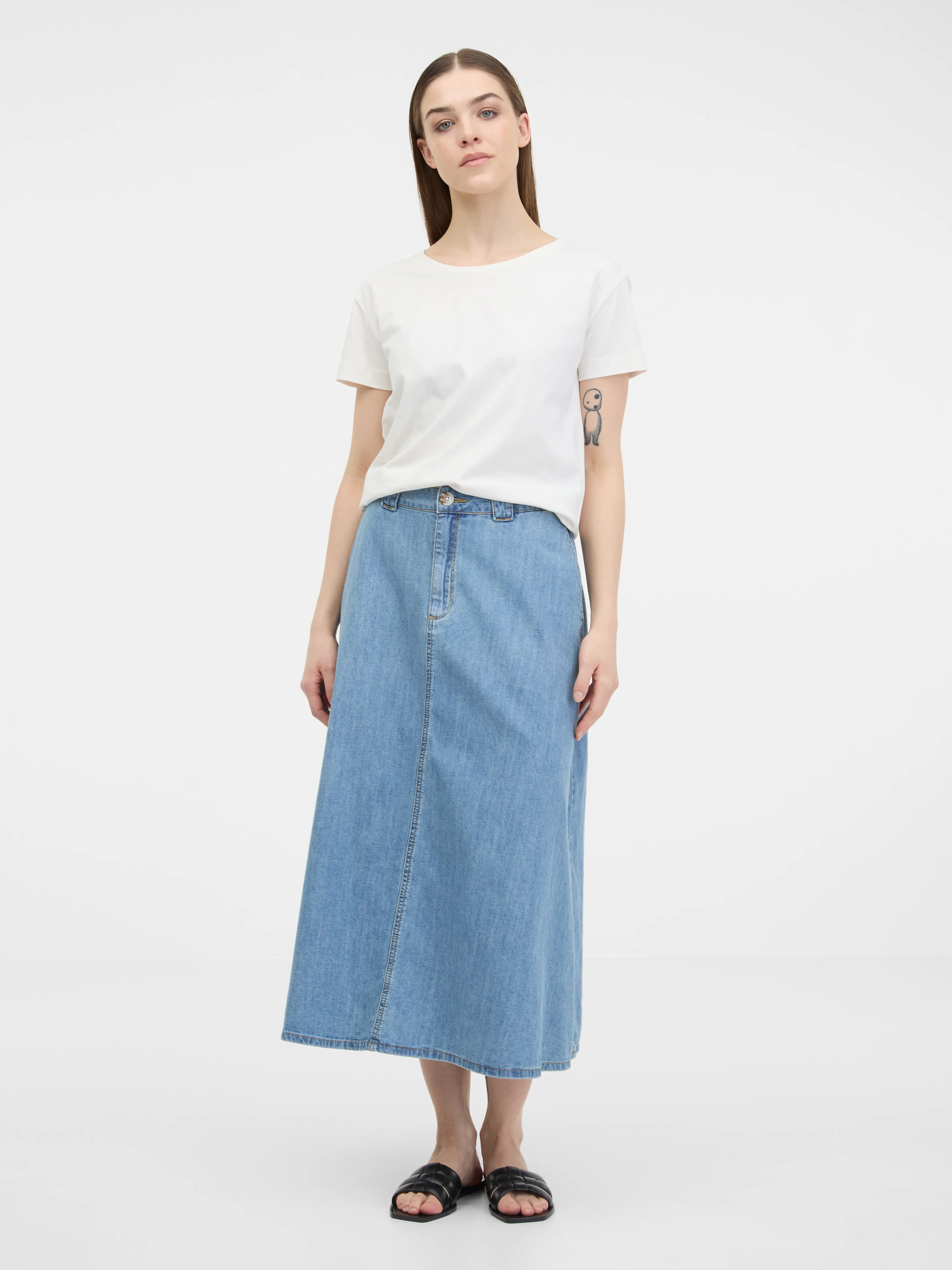 Hellblauer Damen-Jeansrock ORSAY