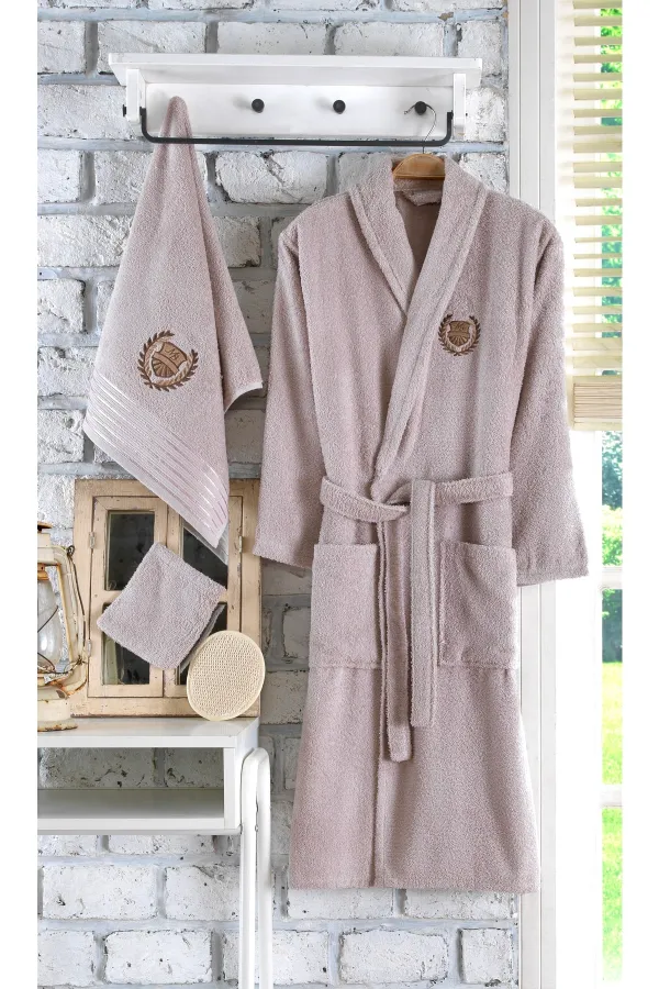 Güvenal  Ayla 5-teiliges, einzeln besticktes Bademantel-Set | Bademantel-Set | Bademantel | Mitgift festgelegt