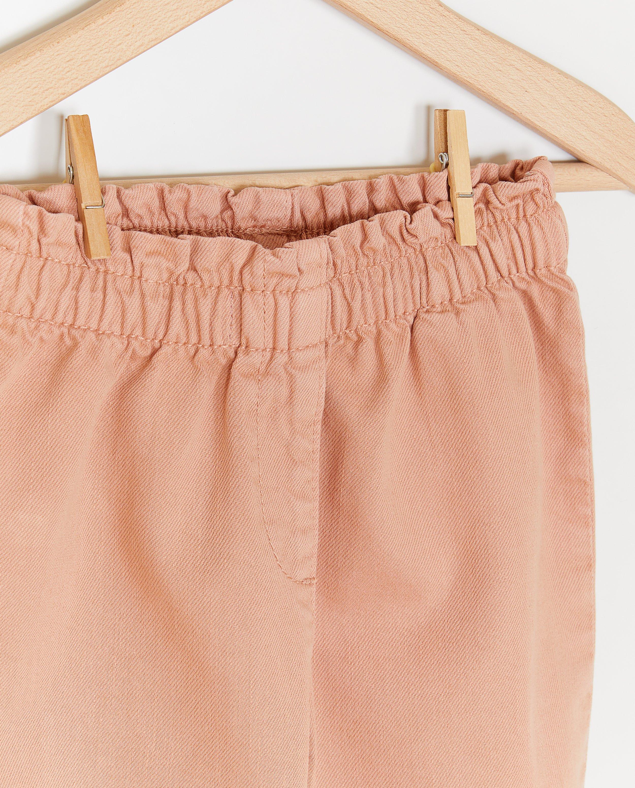 Besties Beige broek, bő szabású rózsaszín