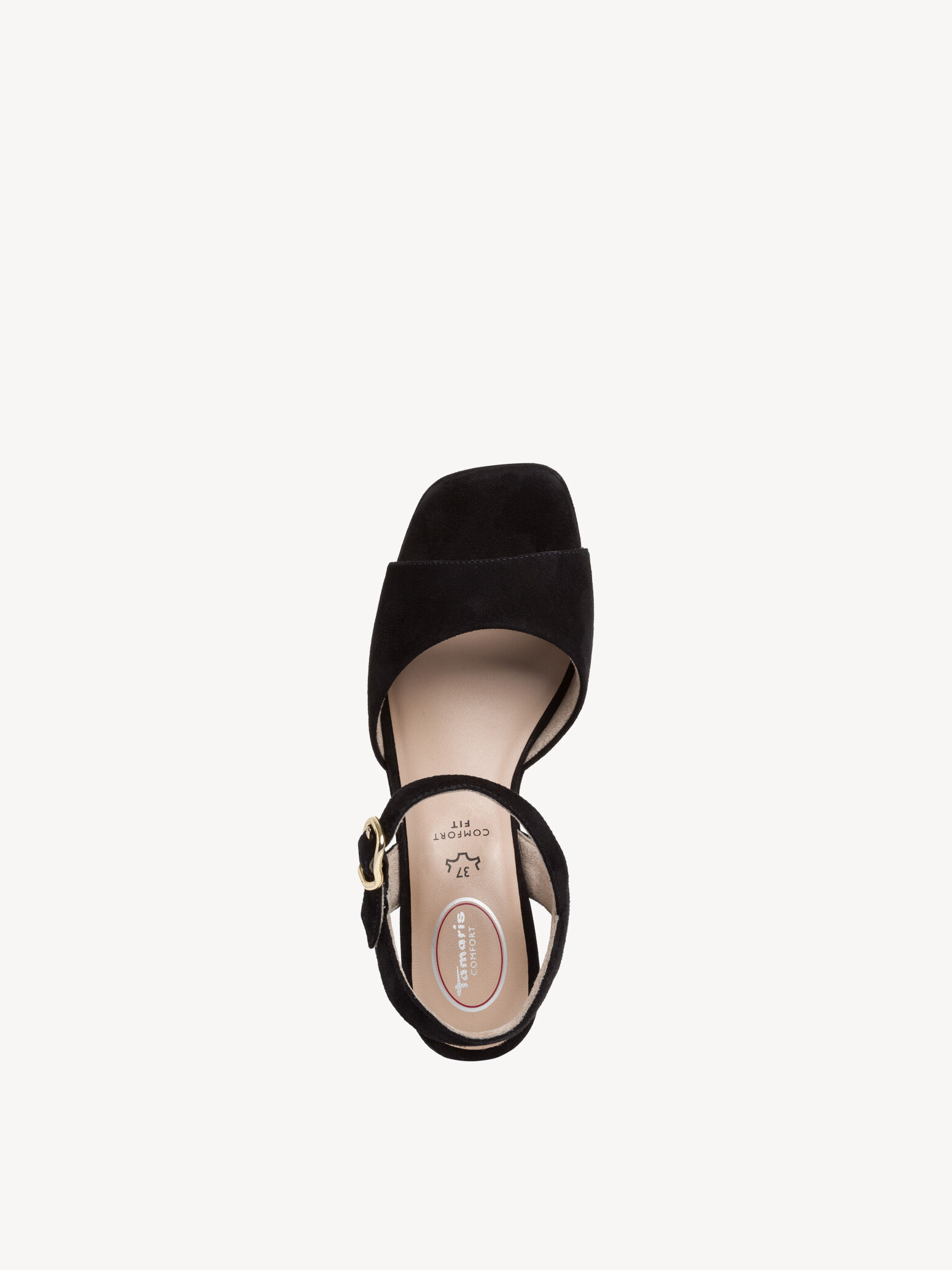 Sandale à talon en cuir - noir