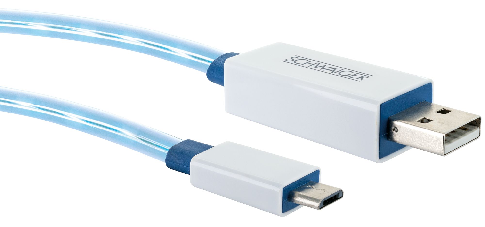 Schwaiger 0,8 Meter leuchtendes Micro USB Sync und Ladekabel