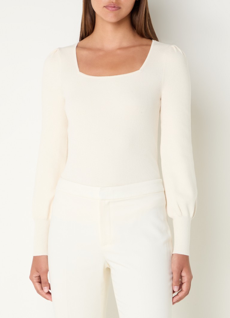 Ralph Lauren Ribbed top with puff sleeves