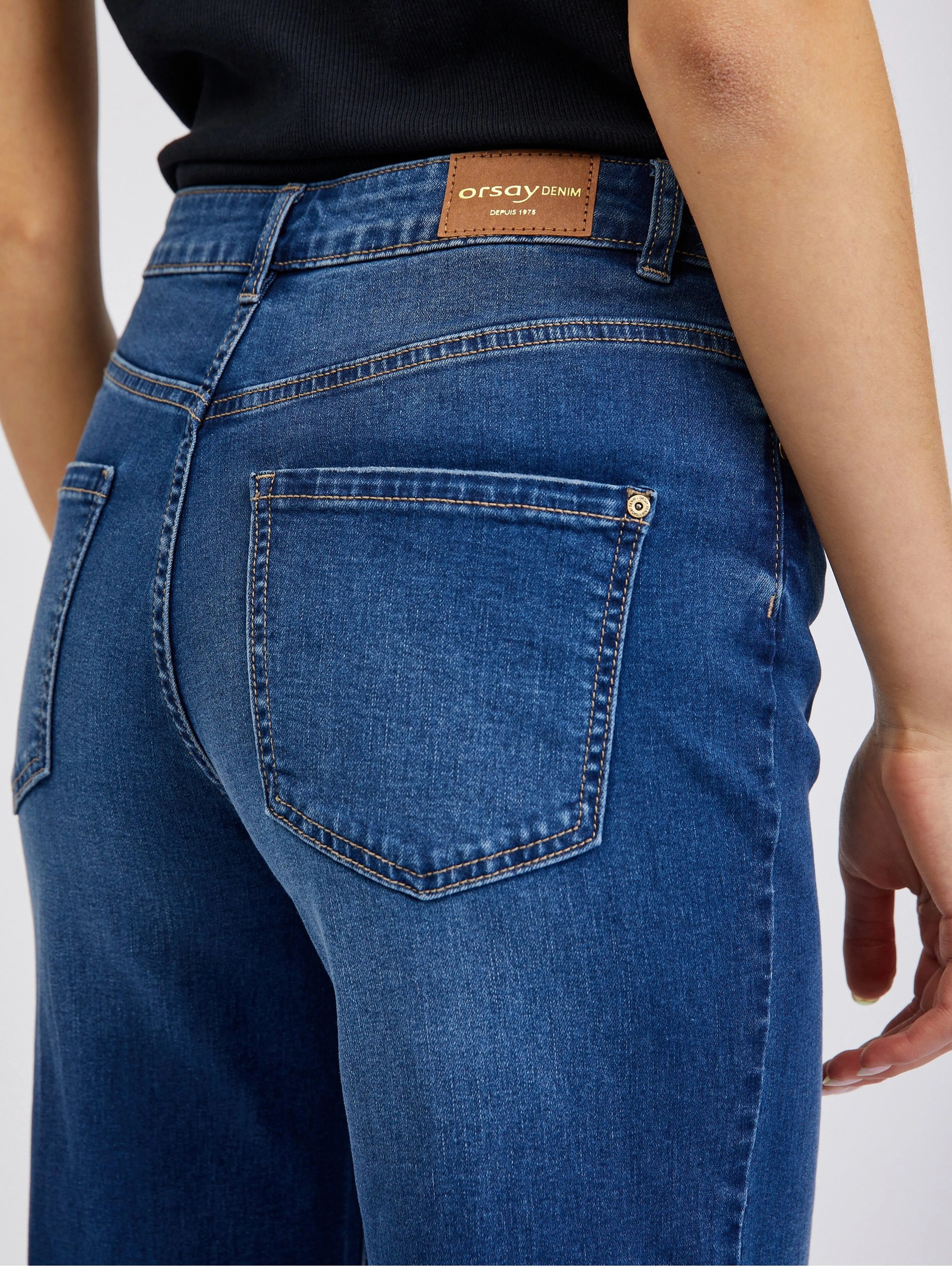 Dunkelblaue Damen-Wide-leg-Jeans ORSAY