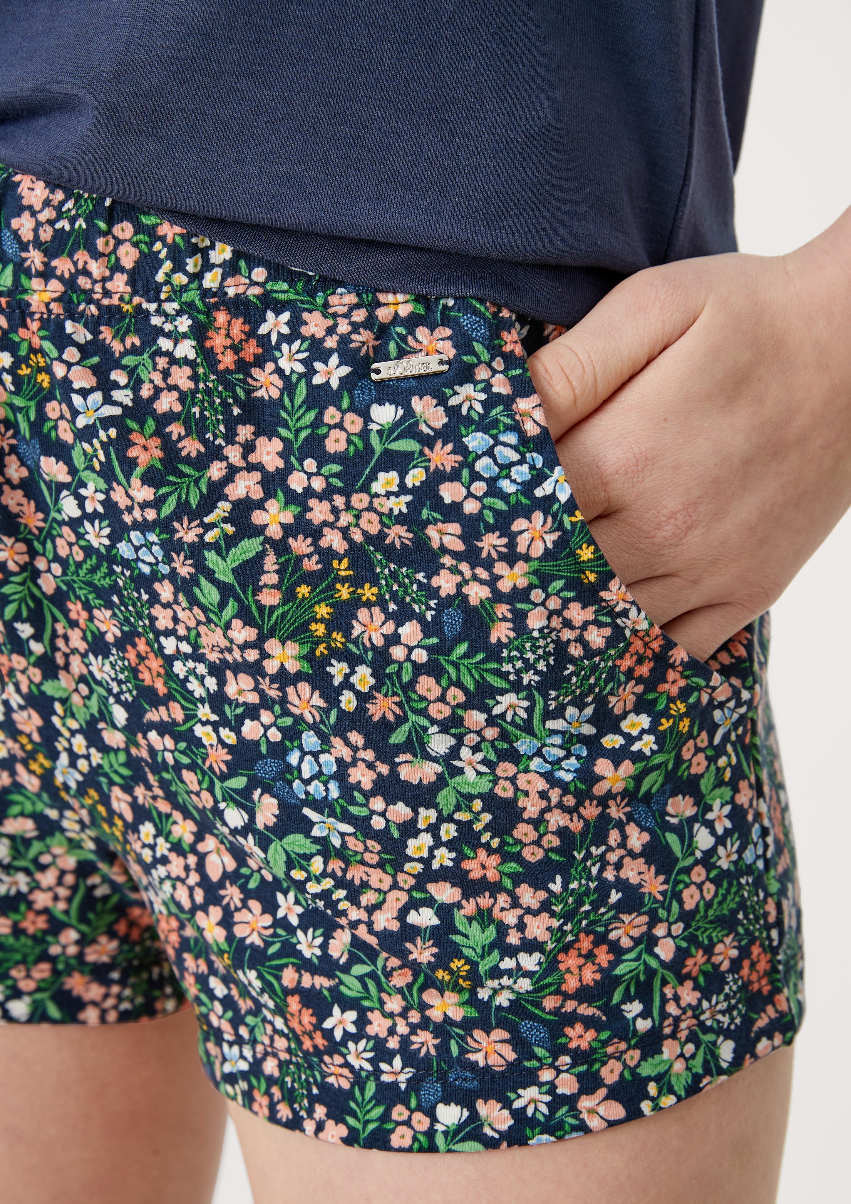 Schlafshorts mit Blumenprint  6007042-58A1