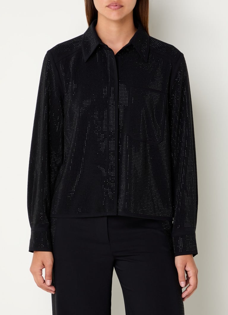 Mos Mosh  MMPennie blouse met strass en borstzak