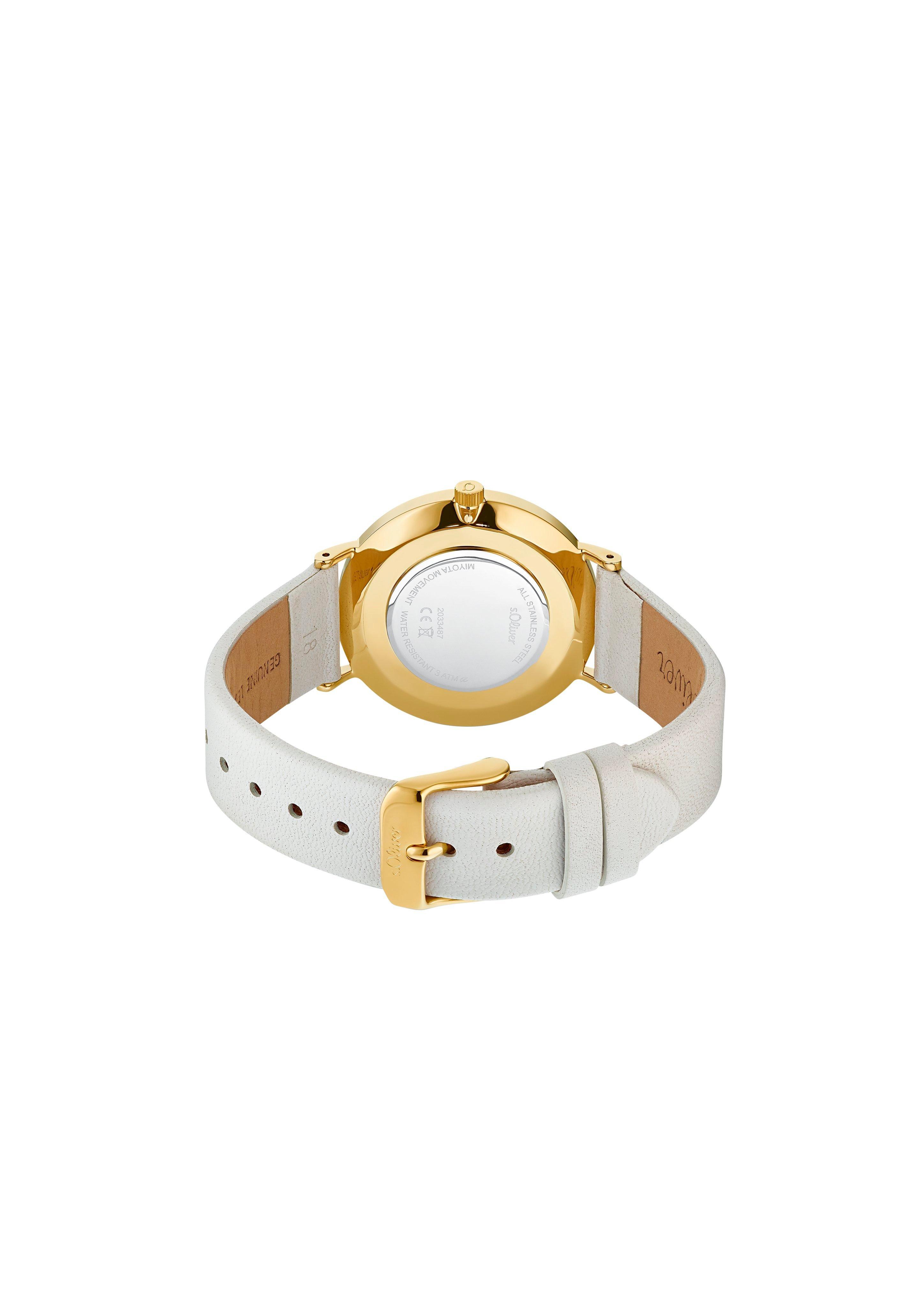 Edelstahluhr mit Lederarmband  6006297-05B0