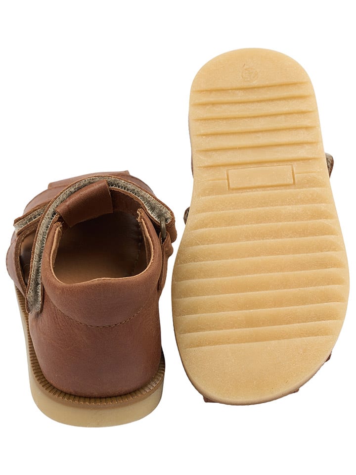 POM POM Leder-Halbsandalen in Hellbraun günstig kaufen