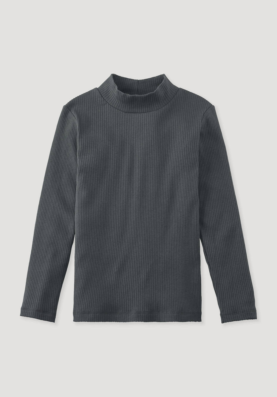 Rollkragenshirt aus Bio-Baumwolle mit Bio-Schurwolle