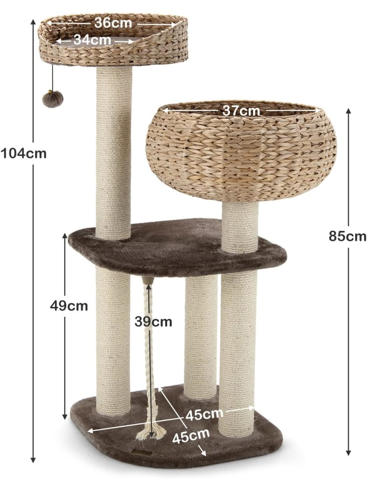 COSTWAY 104cm Katzenbaum in Braun günstig kaufen onesize