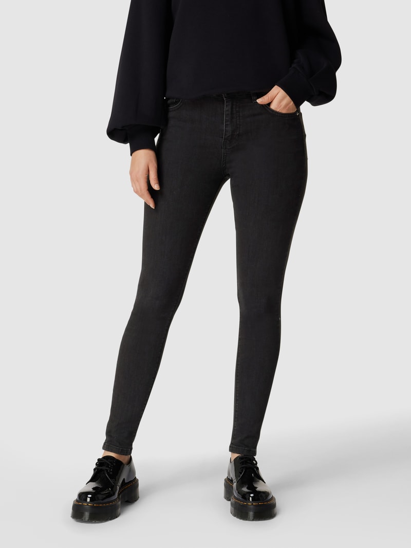 High Waist Skinny Fit Jeans mit Stretch-Anteil in schwarz