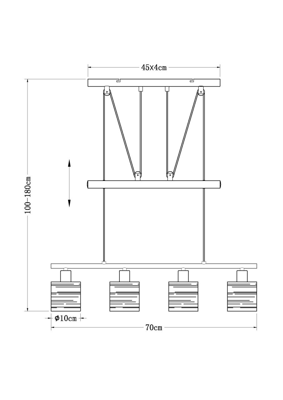 Globo Lighting - TUNNO - Hängeleuchte Metall schwarz, 4x E14 LED
