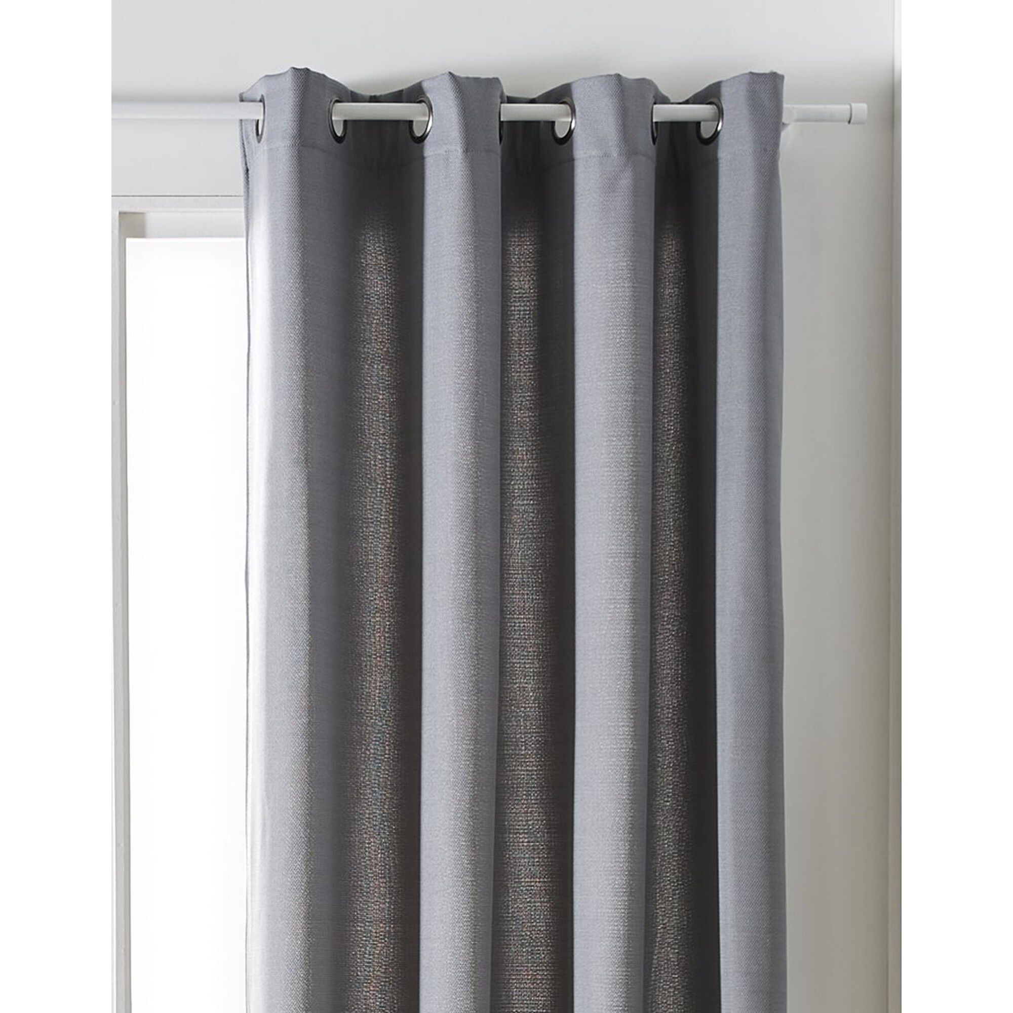 Rideau isolant effet chambray finition oeillets