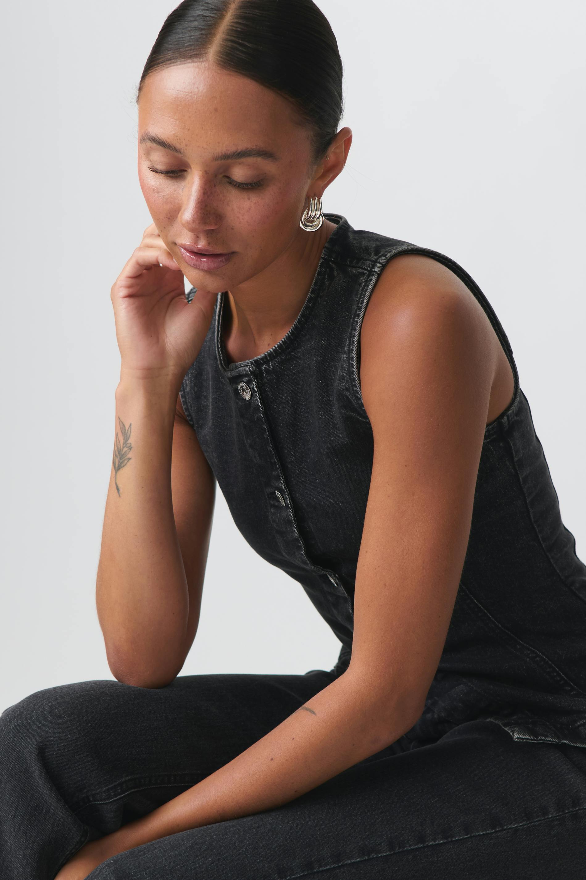 Tailored denim vest