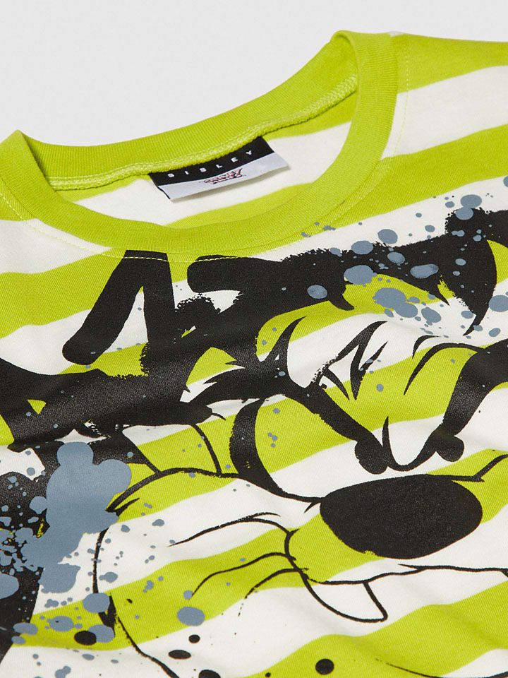 Sisley Shirt in Limette/ Weiß günstig kaufen