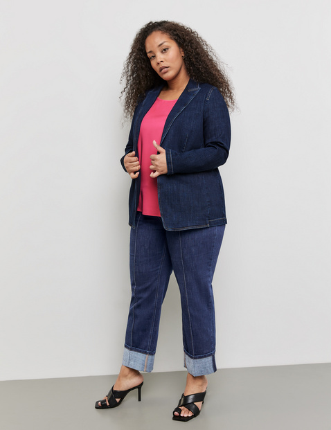 Jeansblazer mit Kontraststepp