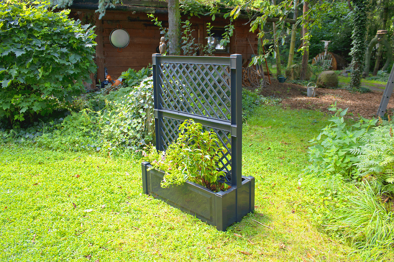 KHW KHW Pflanzkasten groß mit Zentralspalier (2-tlg.) 100 cm, anthrazit