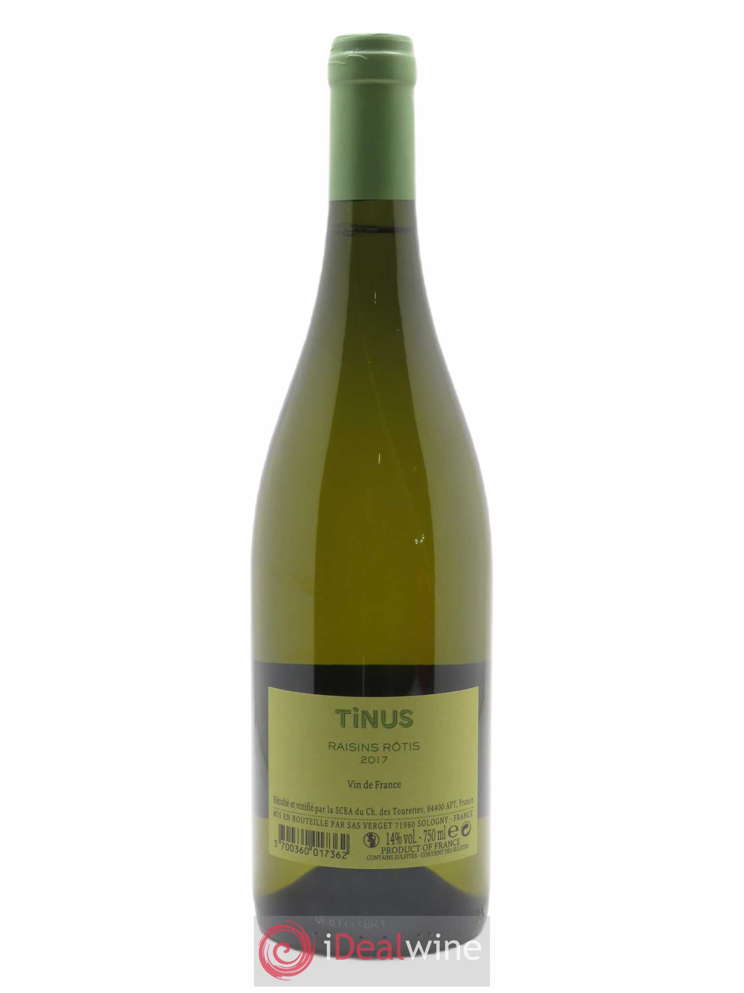 Vin de France Château des Tourettes Tinus Raisins Rôtis Jean-Marie Guffens  2017 - Lot de 1 Bouteille