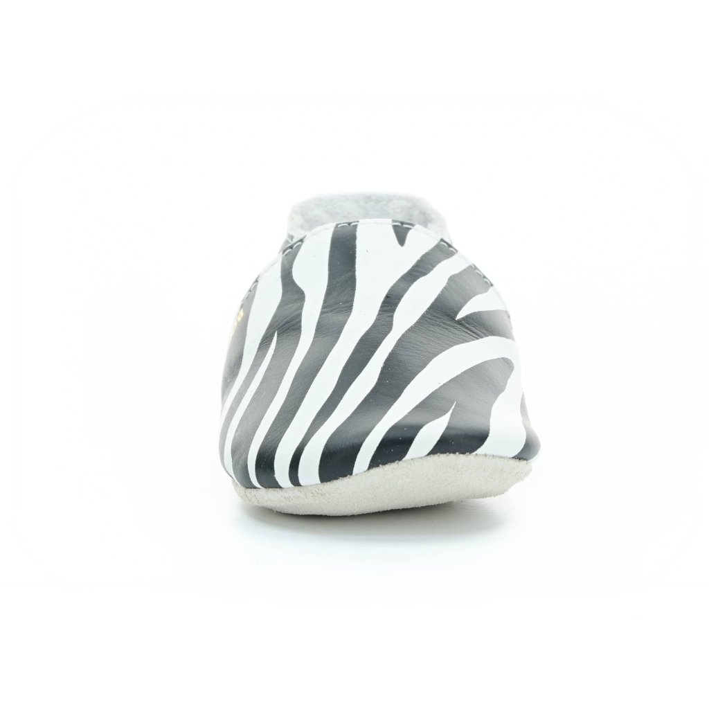 Bobux Zebra Print White (Soft Sole) Krabbelschuhe