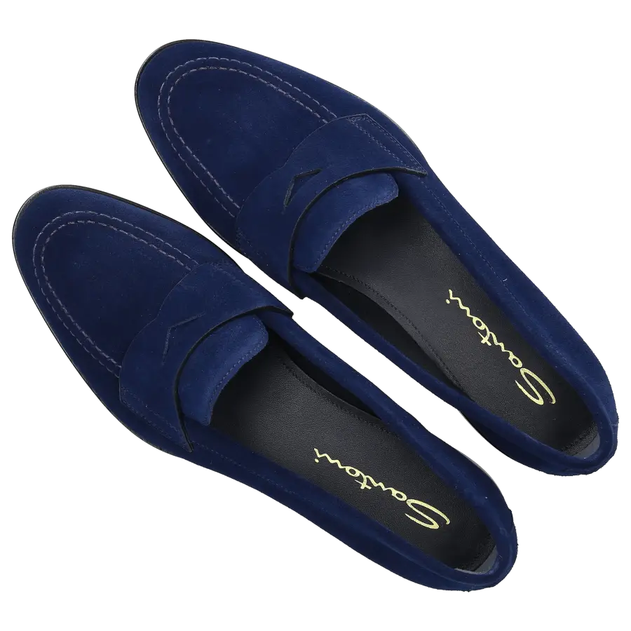 Santoni - Loafer 59962 Veloursleder - blau