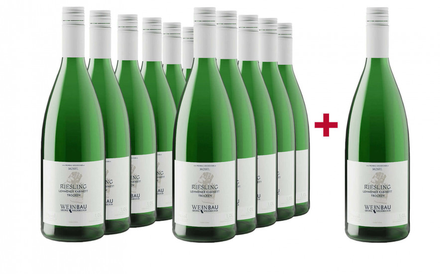 11+1 Paket Riesling trocken 1,0 L - Weinbau Weckbecker