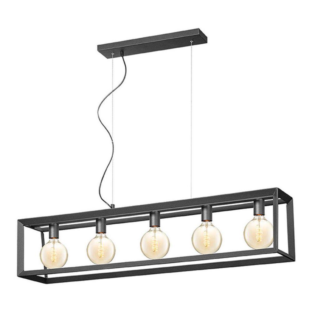 famlights Hängeleuchte, Pendelleuchte Liva in Schwarz aus Metall E27 5-flammig, keine Angabe, Leuchtmittel enthalten: Nein, warmweiss, Hängeleuchte, Pendellampe, Pendelleuchte