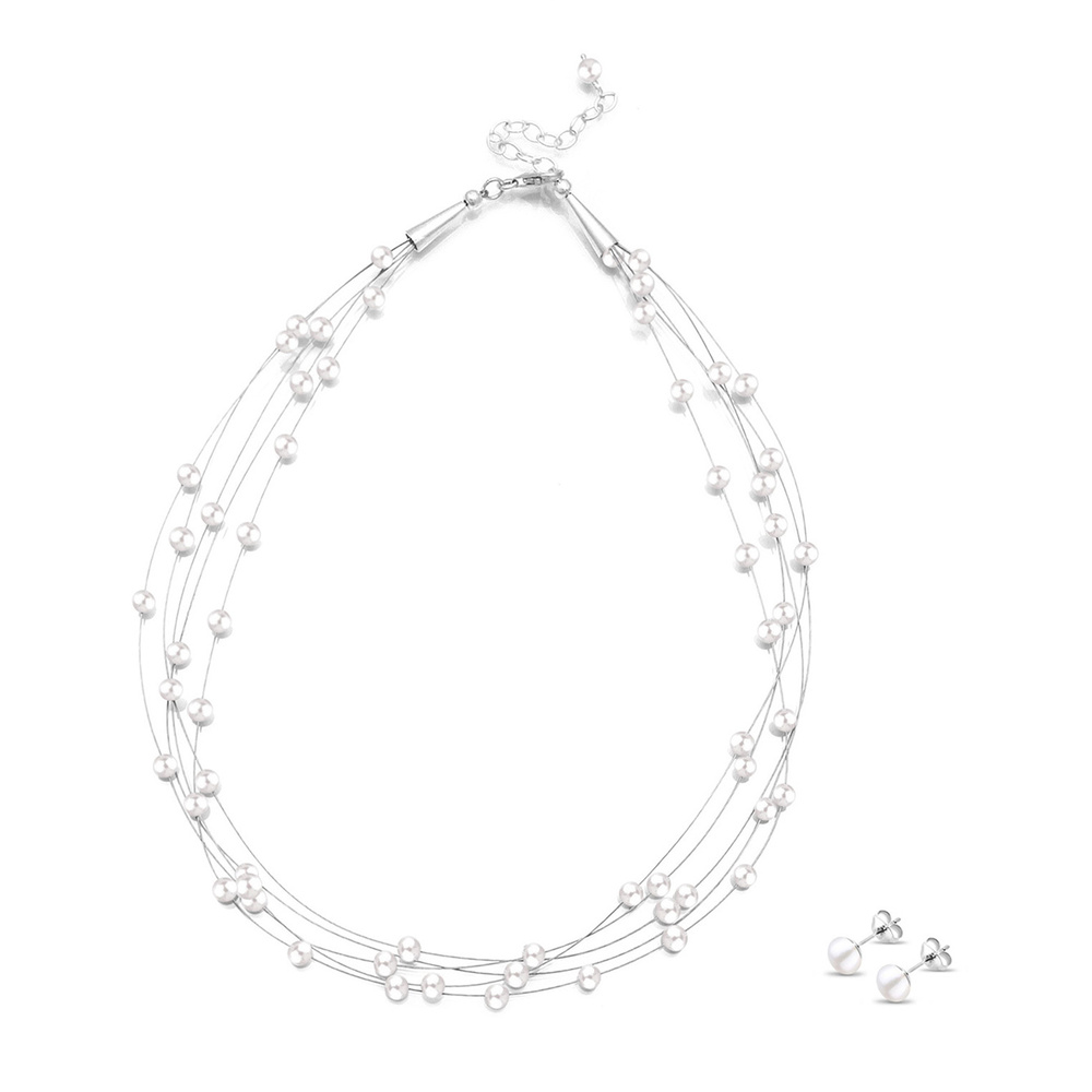 Elli Elli Ensemble de Bijoux 925 Sterling Silber Süwasserzuchtperle Bijoux