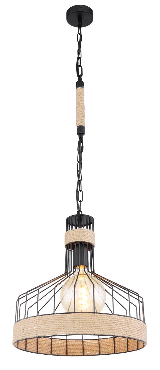Globo Lighting - HALIA - Hängeleuchte Metall schwarz matt, 1x E27
